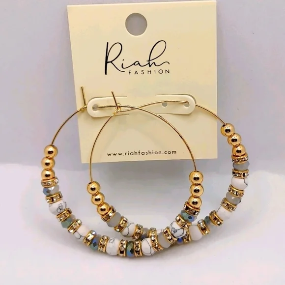 Marble Hoop Earrings - Picture 1 of 6